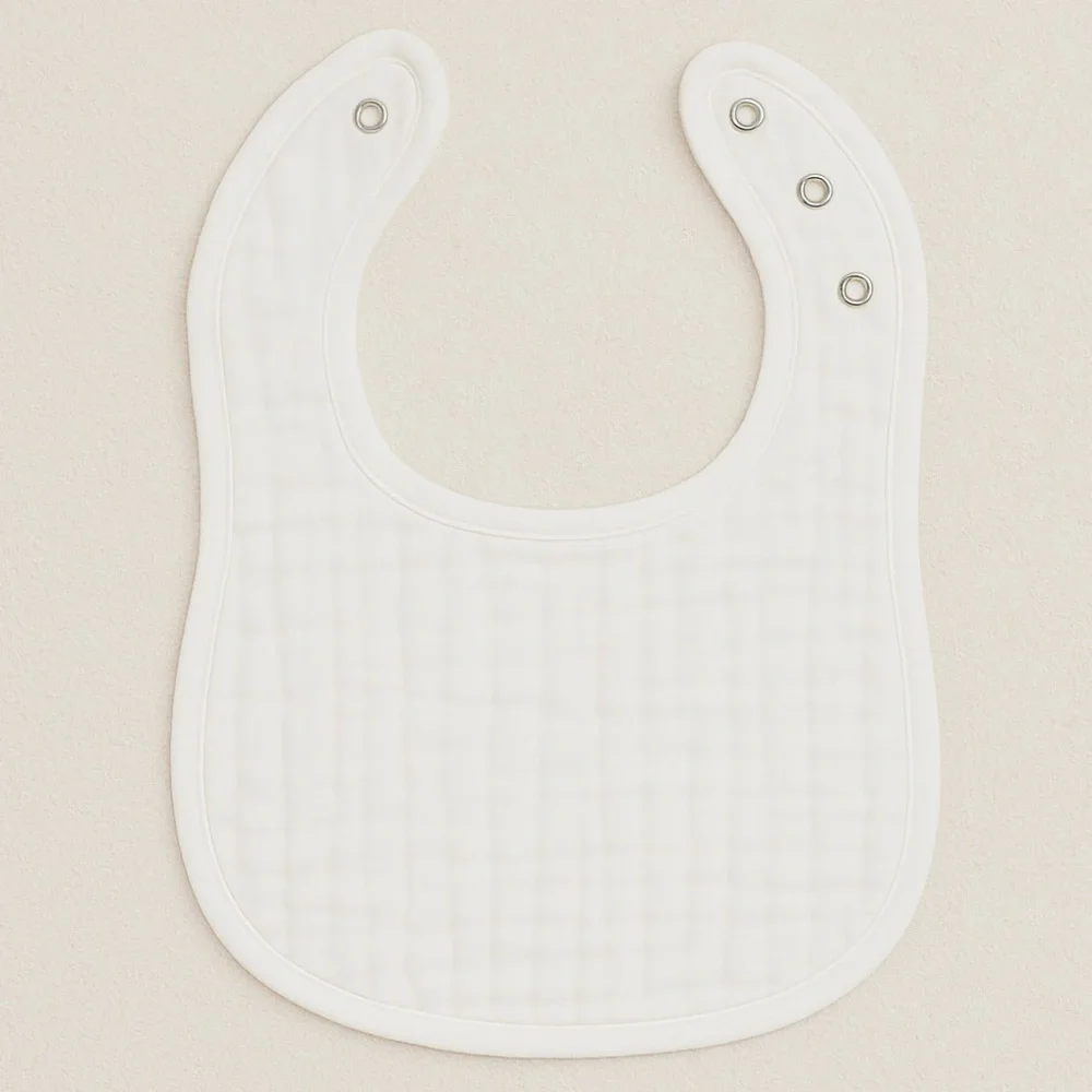 Pack of 7 Muslin Bibs by Comfy Cubs - White
